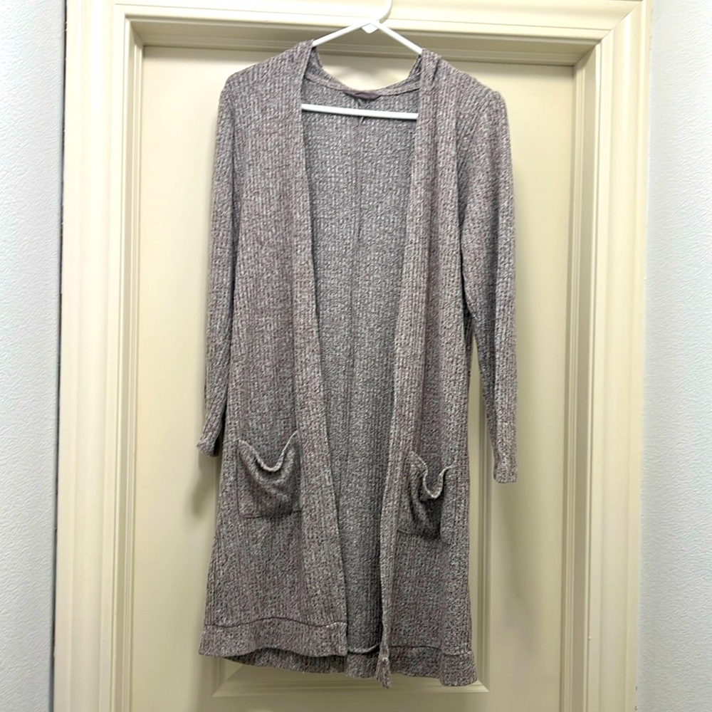 Long cardigan hoodie sweater
